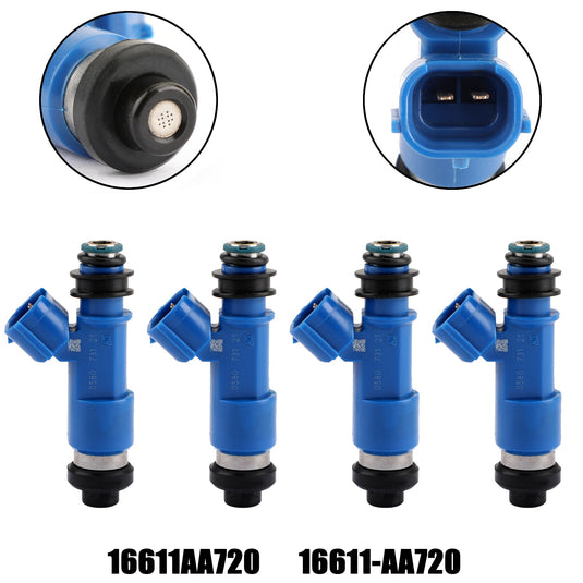 2006-2013 Forester XT 2.5L 4PCS Dark Blue 565cc Fuel Injectors 16611-AA720 EJ20 EJ25 EJ255 EJ257