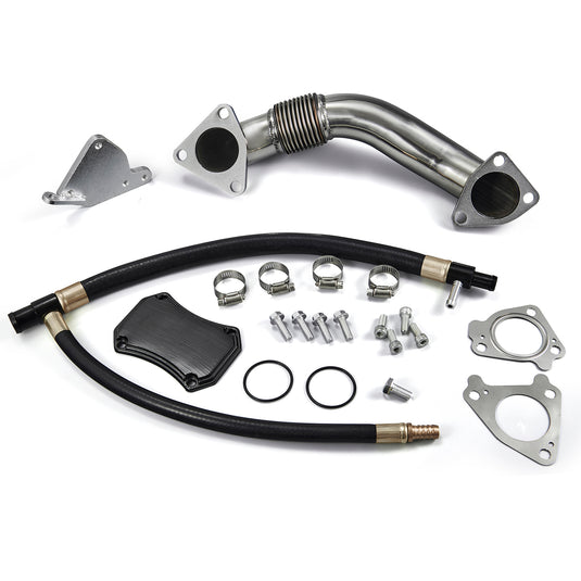 2011-2015 GMC Chevy 6.6L Duramax Diesel EGR Delete & Cooler Race Kit w/ Up pipe