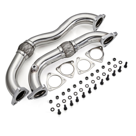 2008-2010 Ford 6.4 Powerstroke Diesel Exhaust Up-Pipe Heavy Duty Polished NO EGR
