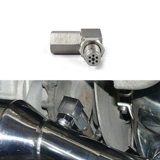 90 Degree Check Engine Light Eliminator O2 Sensor Adapter with Mini CAT Fix P0420 Error Code