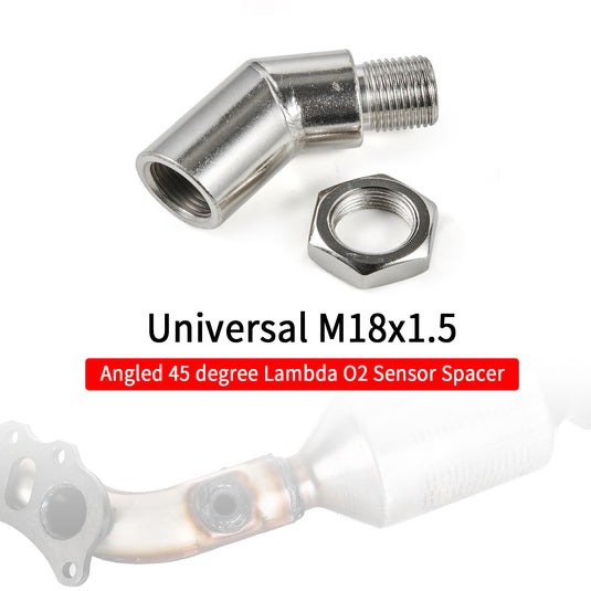 M18 X 1.5 135 Degree Catalytic Converter CEL Oxygen Sensor Extender Adapter Spacer