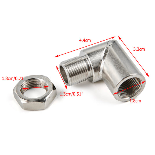 M18*1.5 Exhaust Pipe Oxygen Sensor Adapter 90 Degree Extension Extender CLE