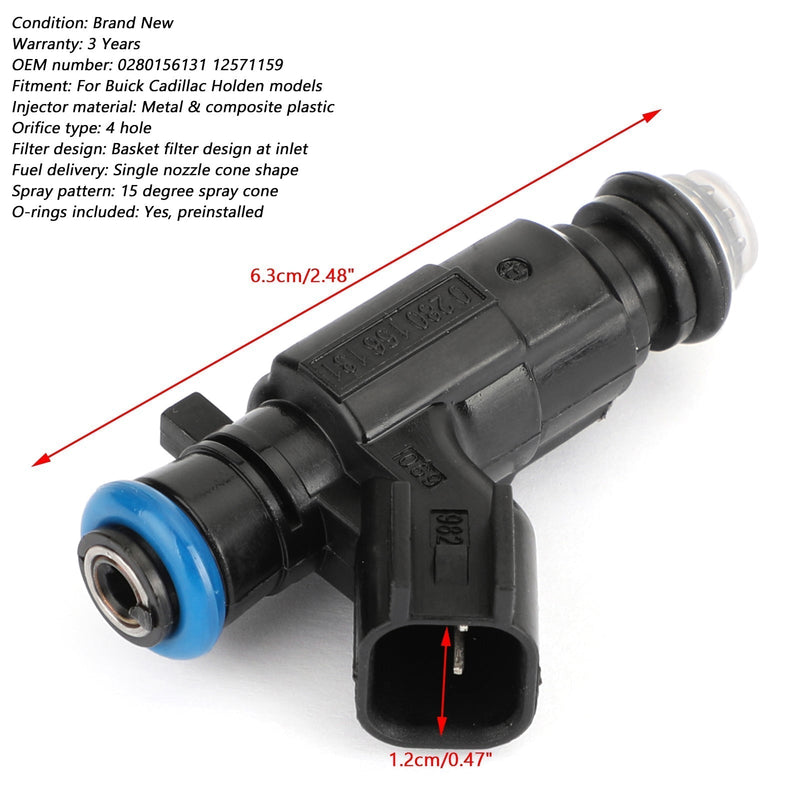 Load image into Gallery viewer, 2004-2007 Cadillac SRX 3.6L V6 6PCS Fuel Injectors 0280156131 12571159 Generic
