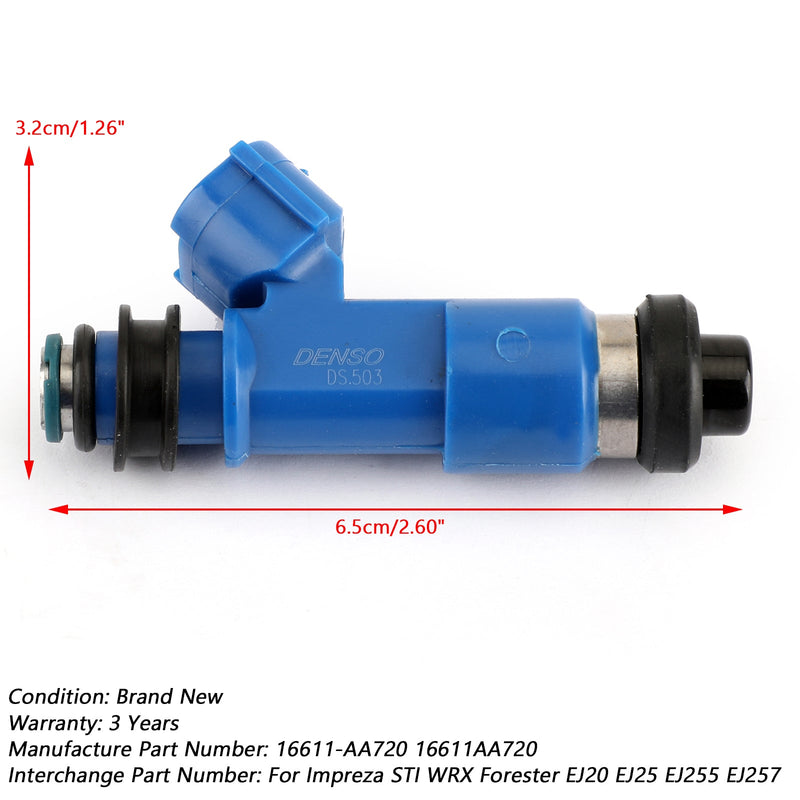 Load image into Gallery viewer, 2012 Legacy 2.5GT 2.5L 4PCS Dark Blue 565cc Fuel Injectors 16611-AA720 EJ20 EJ25 EJ255 EJ257
