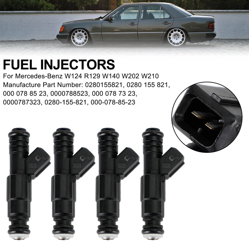 Load image into Gallery viewer, 4PCS Fuel Injector 0280155821 Fit Mercedes-Benz W124 R129 W140 W202 W210 0000788523 0000787323
