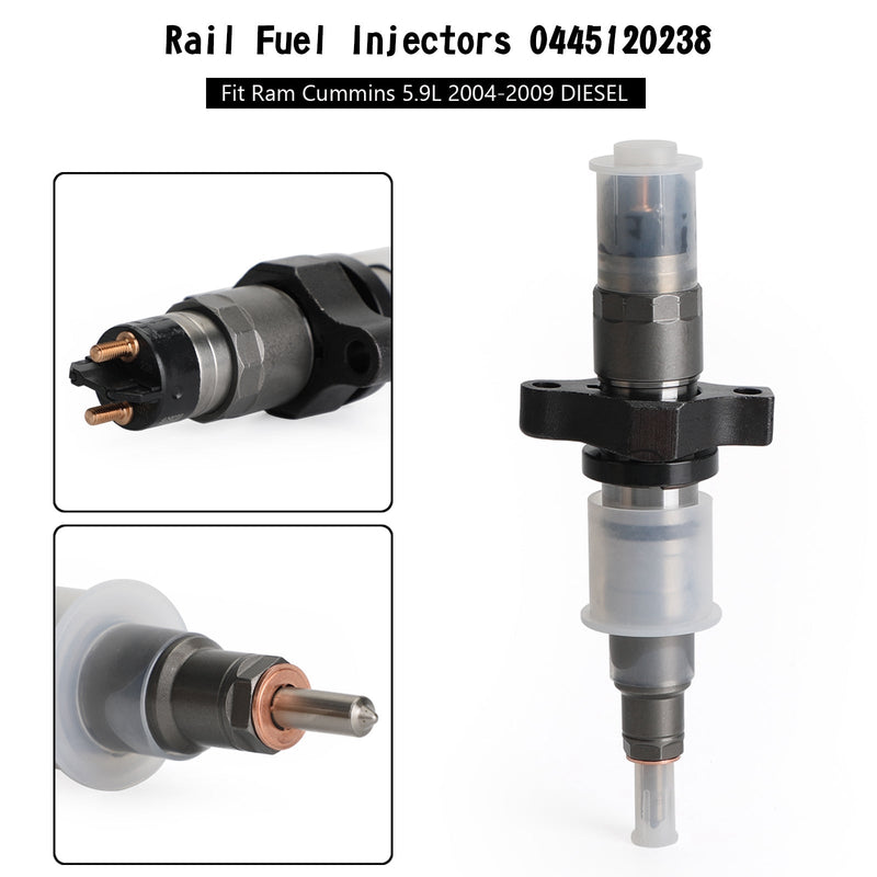 Load image into Gallery viewer, 2004.5-2009 Dodge Ram 2500/3500 Cummins 5.9L DIESEL 6pcs Rail Fuel Injectors 0445120238 5263316 0445120103 0445120208
