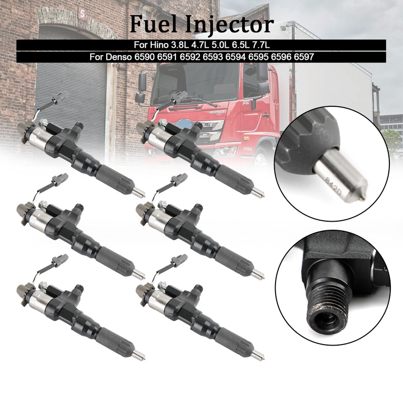 Load image into Gallery viewer, Hino 3.8L 4.7L 5.0L 6.5L 7.7L 6PCS Fuel Injectors 095000-6593 CB84034501S 095000-6594
