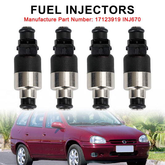1996-1998 Chevrolet Corsa 4Pcs Fuel Injectors 17123919 INJ670