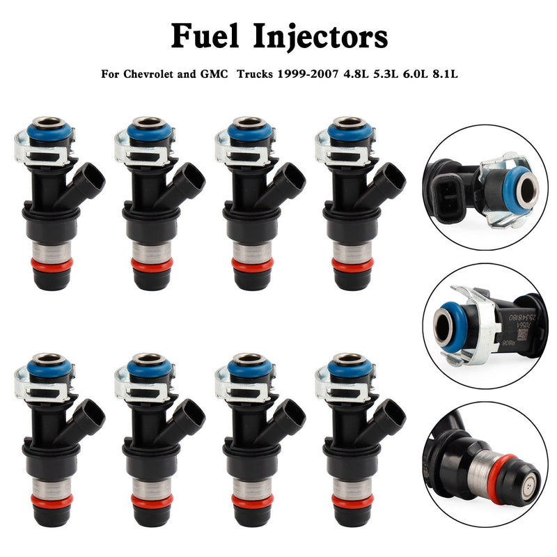 Load image into Gallery viewer, 8PCS Fuel Injectors 25348180 For Cadillac Escalade SAAB 9-7X Hummer H2 H3 5.3L 6.0L 6.2L 2005-2009
