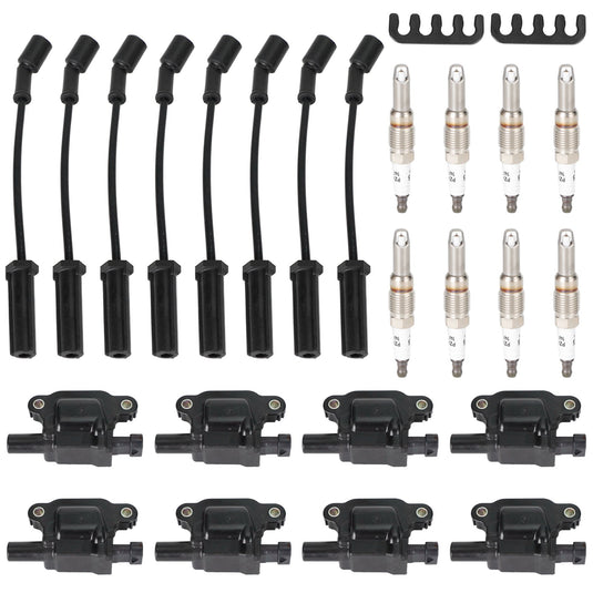 2007-2013 Chevrolet Suburban 2500 6.0L V8 8PCS Square Ignition Coil+Spark Plug+Wires 12611424 8125706160 D510C UF413 12192195 Generic