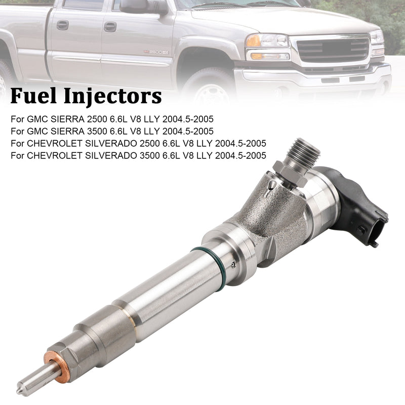 Load image into Gallery viewer, GMC Sierra 2500 3500 6.6L V8 LLY 2004.5-2005 1PCS Fuel Injector 0986435504 0445120027 97303657 Generic
