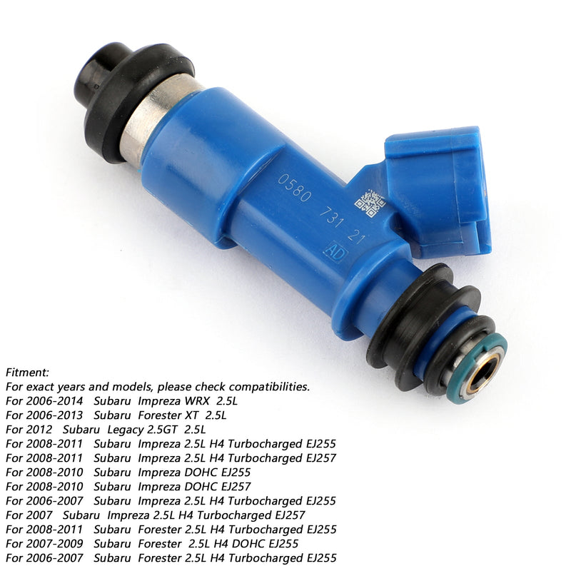 Load image into Gallery viewer, 2012 Legacy 2.5GT 2.5L 4PCS Dark Blue 565cc Fuel Injectors 16611-AA720 EJ20 EJ25 EJ255 EJ257
