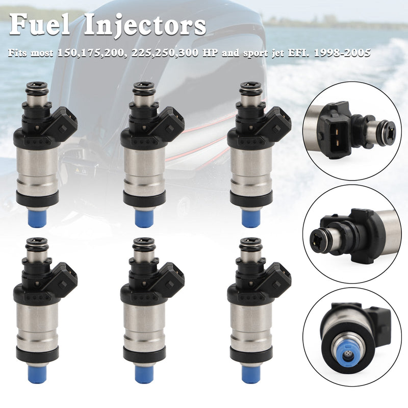 Load image into Gallery viewer, 6PCS Fuel Injectors 18715T1 for Mercury Outboard EFI 150–300HP 1998–2005 | High Performance Marine Grade
