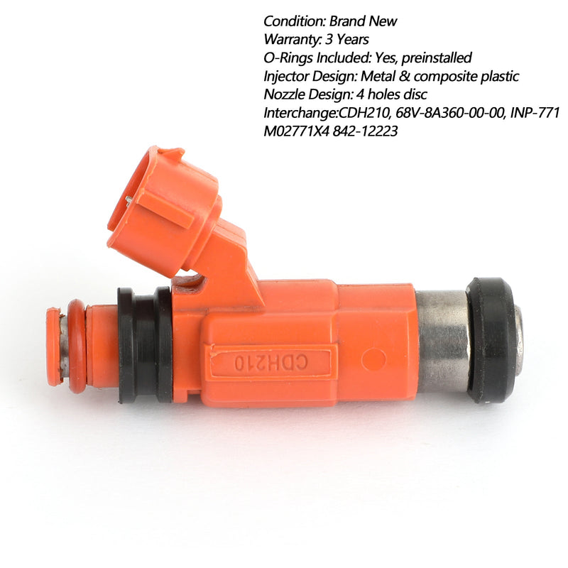 Load image into Gallery viewer, 4PCS Fuel Injectors CDH210 For 2000-2011 Yamaha F115 HP Outboard 68V-8A360-00-00 880887T INP-771 M02771X4 842-12223
