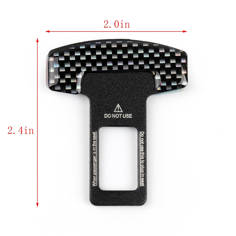 Load image into Gallery viewer, 6PCS Universal Car Safety Seat Belt Buckle Carbon Fiber Car Alarm Stopper Clip Clamp Generic
