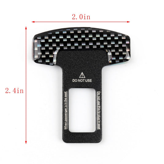 6PCS Universal Car Safety Seat Belt Buckle Carbon Fiber Car Alarm Stopper Clip Clamp Generic