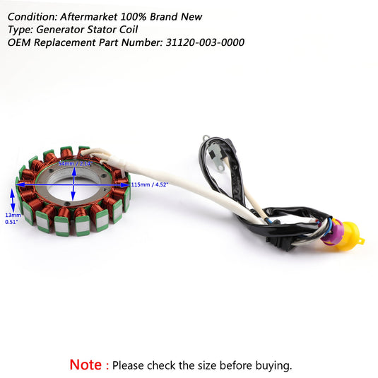 Stator Generator for HiSUN 400cc UTV/ATV | Fits HS400, Tactic 400, Bennche Bighorn 400, Massimo MSU 400