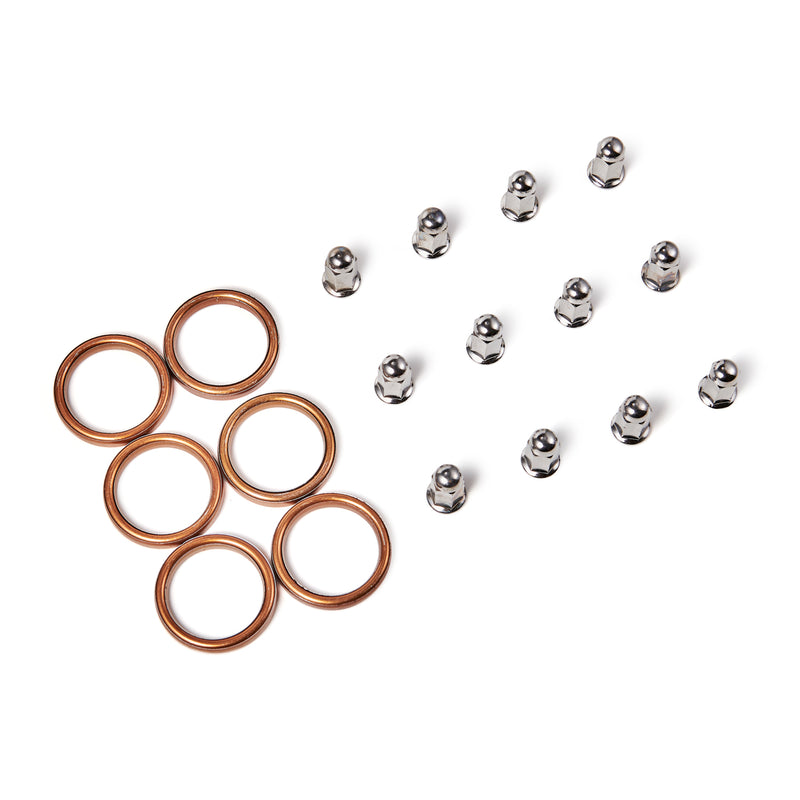 Load image into Gallery viewer, 6 Exhaust Gaskets &amp; 12 Cap Nuts For Honda CB 125 160 175 200 250 CM200T CM250C CMX 250 C XL XR 250 350 400 500 600 650 R Generic
