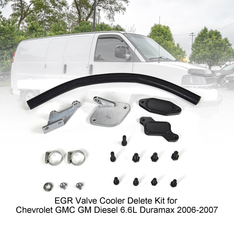 Load image into Gallery viewer, 2006-2007 Chevrolet GMC GM Diesel 6.6L Duramax EGR Valve Cooler Delete Kit Black Generic
