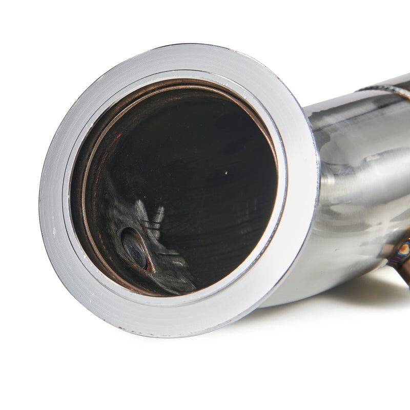 Load image into Gallery viewer, 2011-2018 BMW M6 F12 with S63 motor 3&quot; Exhaust Catless Downpipes Stainless Steel Generic
