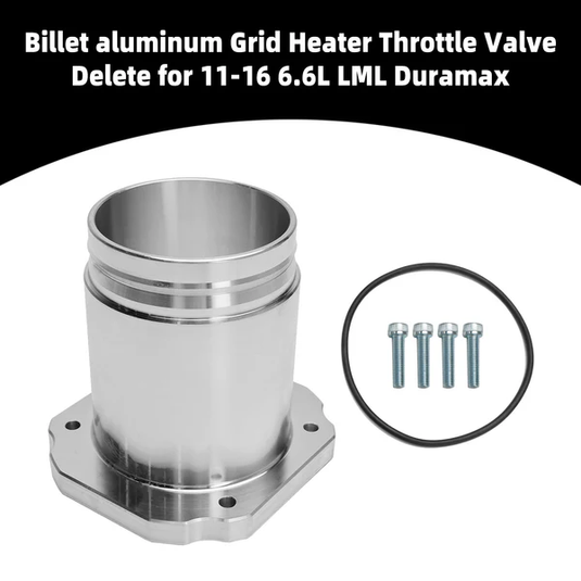 CNC Billet Aluminum Throttle Valve & Grid Heater Delete for 11-16 6.6L LML Duramax | High Flow Performance Kit
