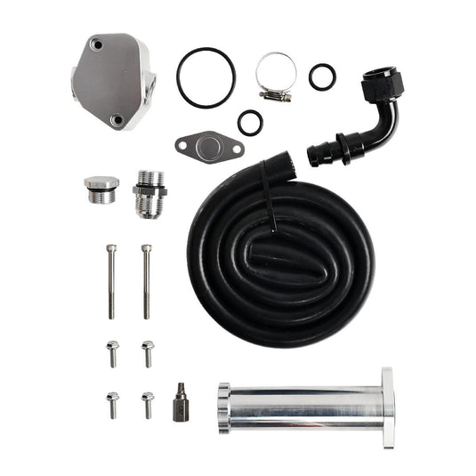 Crankcase Ventilation Reroute Kit for 2017–2024 Chevy Silverado GMC Sierra 2500HD 3500HD L5P 6.6L Duramax Diesel Aluminum