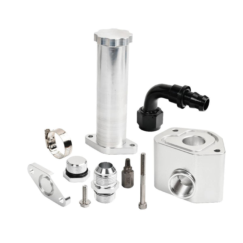 Load image into Gallery viewer, Crankcase Ventilation Reroute Kit for 2017–2024 Chevy Silverado GMC Sierra 2500HD 3500HD L5P 6.6L Duramax Diesel Aluminum
