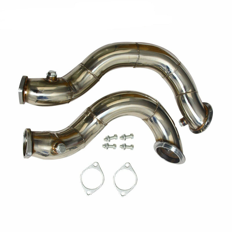 Load image into Gallery viewer, 2007-2010 BMW N54 E90/E91/E92/E93/E82/135i/335i Twin Turbo 3 inch Stainless Steel Exhaust Downpipe Pipes compatible Generic
