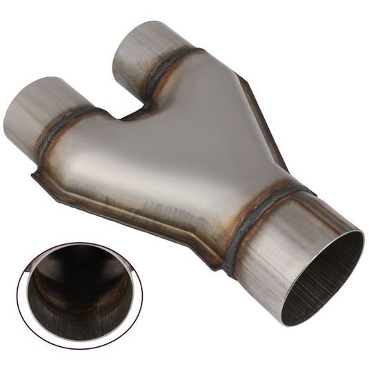 3" Single To 2.25" Dual Y-Pipe Stainless Exhaust Adapter Connector Coupling 10" Generic