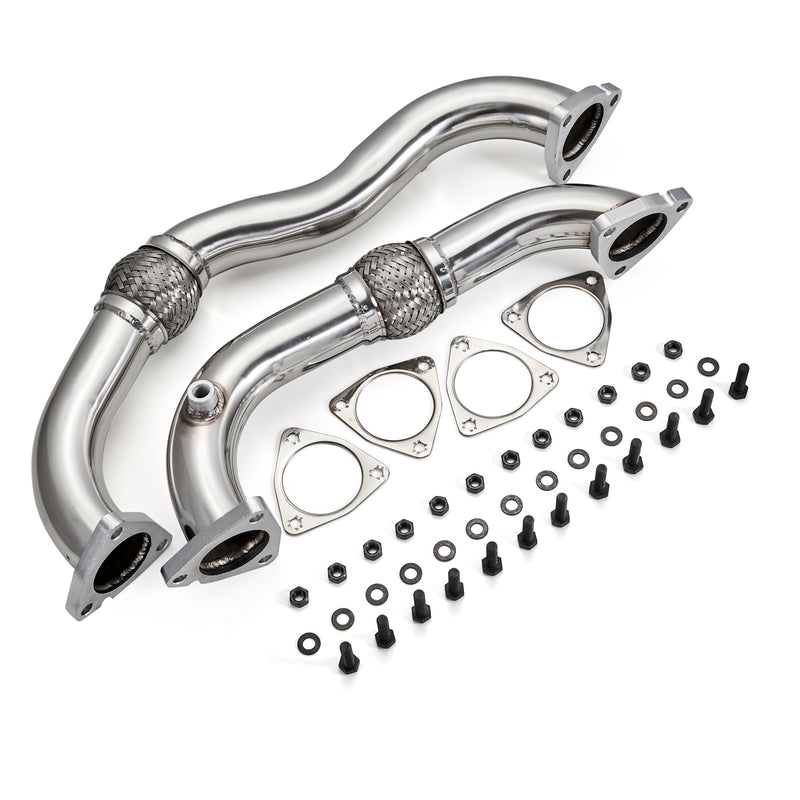 Load image into Gallery viewer, 2008-2010 Ford 6.4 Powerstroke Diesel Exhaust Up-Pipe Heavy Duty Polished NO EGR Generic
