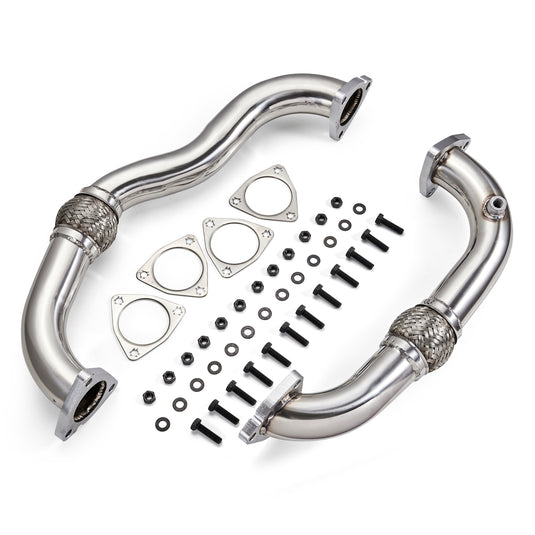 2008-2010 Ford 6.4 Powerstroke Diesel Exhaust Up-Pipe Heavy Duty Polished NO EGR Generic