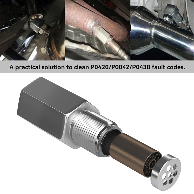 Load image into Gallery viewer, M18x1.5 O2 Sensor spacer Adapter Oxygen Sensor Simulator Extender Catalytic Converter CEL Eliminator with Mini CAT Generic
