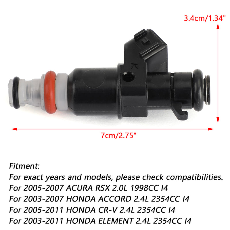 Load image into Gallery viewer, 2005-2011 HONDA CR-V 2.4L 2354CC I4 4PCS Fuel Injectors 16450-RAA-A01 842-12288 842-12287 FJ484 Generic
