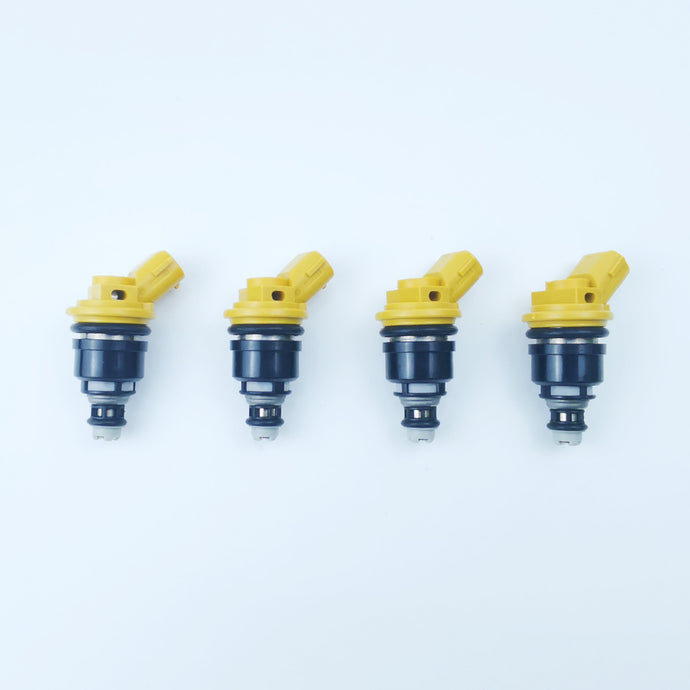 4Pcs 550cc Yellow Side Feed Fuel Injectors For Subaru WRX 2004–2007 / WRX STI 2004–2007 / Legacy GT 2005–2011 16600-AA170 10933-550-4N