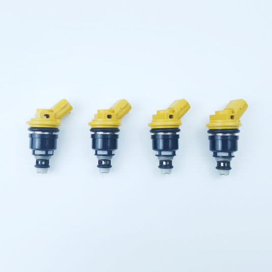 4Pcs 550cc Yellow Side Feed Fuel Injectors For Subaru WRX 2004–2007 / WRX STI 2004–2007 / Legacy GT 2005–2011 16600-AA170 10933-550-4N