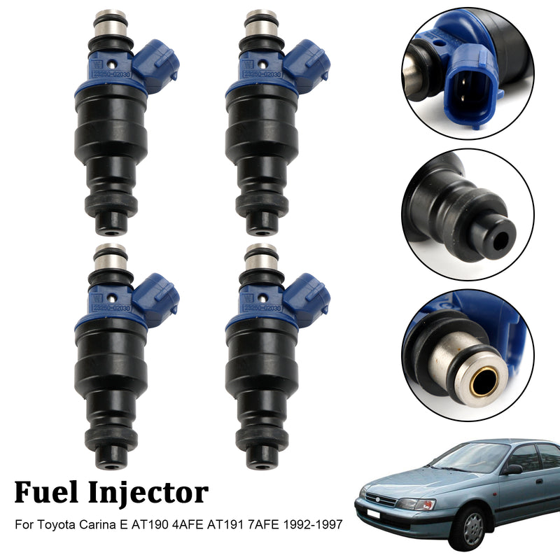 Load image into Gallery viewer, 1992-1997 Toyota Carina E AT190 4AFE AT191 7AFE 4PCS Fuel Injector 23250-02030 23209-02030
