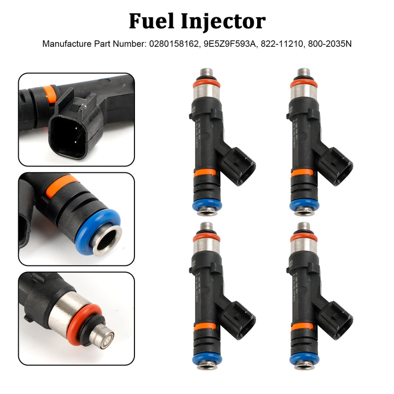 Load image into Gallery viewer, 2009-2011 Mercury Mariner 2.5L 4PCS Fuel Injectors 0280158162 9E5Z9F593A 822-11210

