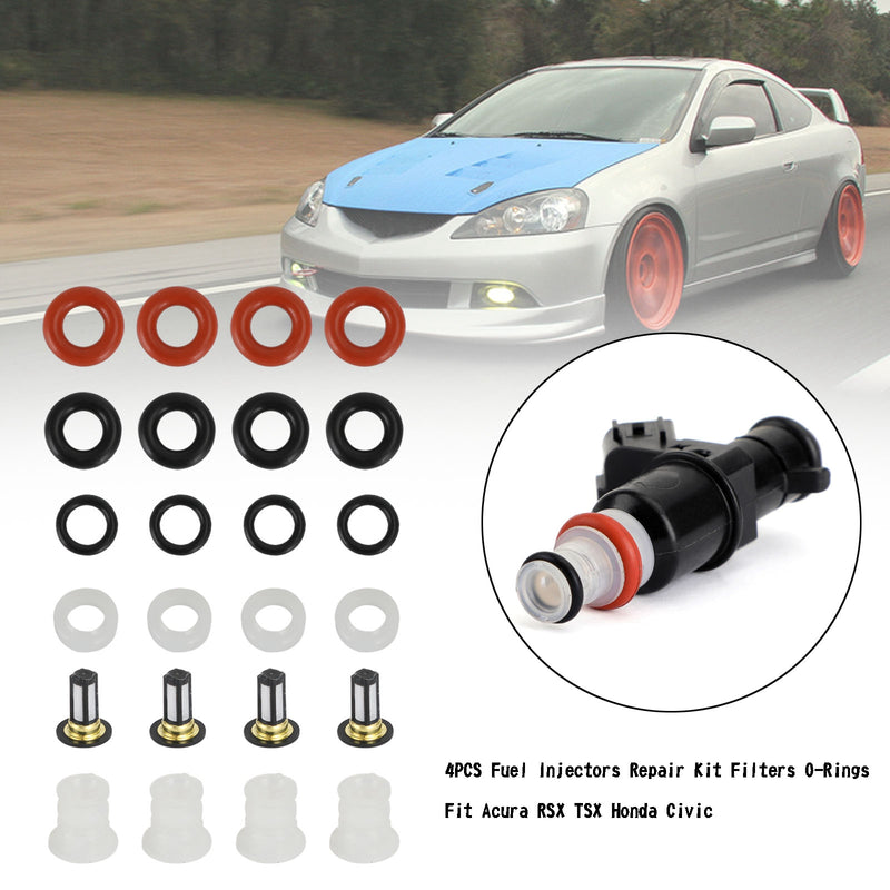 Load image into Gallery viewer, 2003-2011 Honda Element 4PCS Fuel Injectors Repair Kit Filters O-Rings
