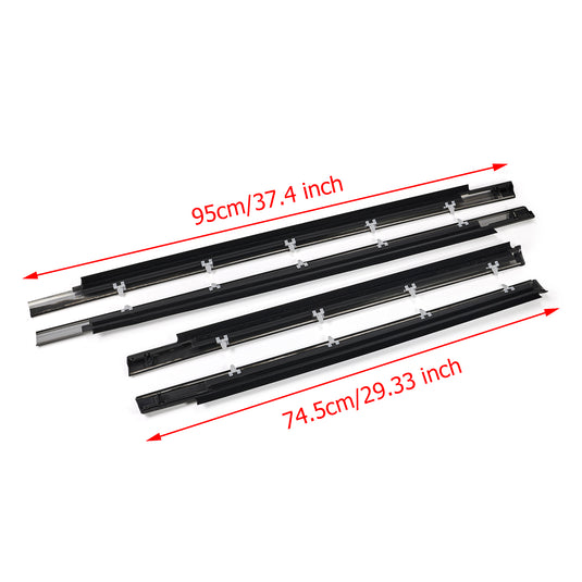 2001-2007 Toyota SEQUOIA 4pcs Door Belt Molding Weatherstrip 75710-0C010 75720-0C010 Generic