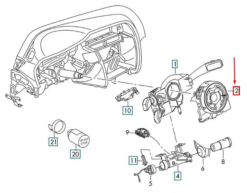 Load image into Gallery viewer, 2013-2021 Audi A3 S3 RS3 Q2 Steering Angle Sensor Clock Spring Module 5Q0953549E
