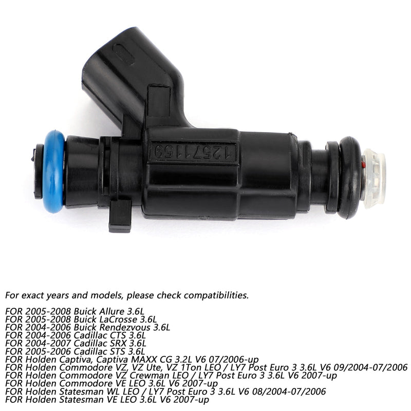 Load image into Gallery viewer, 2004-2006 Cadillac CTS 3.6L V6 6PCS Fuel Injectors 0280156131 12571159 Generic
