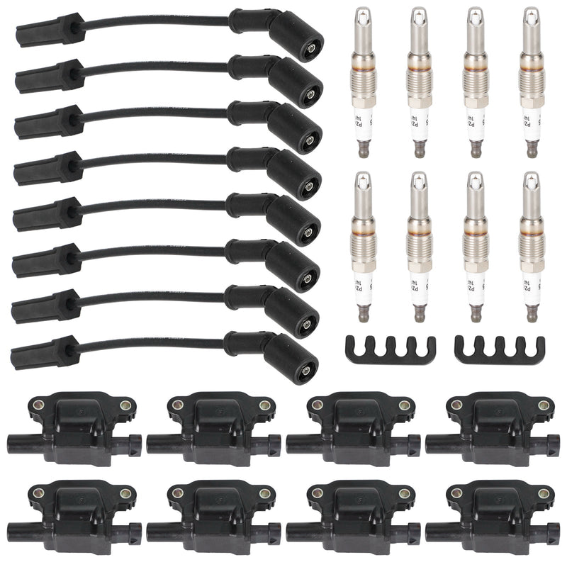 Load image into Gallery viewer, 2007-2015 Chevrolet Tahoe 5.3L V8 8PCS Square Ignition Coil+Spark Plug+Wires 12611424 8125706160 D510C UF413 12192195 Generic
