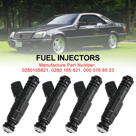 4PCS Fuel Injector 0280155821 Fit Mercedes-Benz W124 R129 W140 W202 W210 0000788523 0000787323