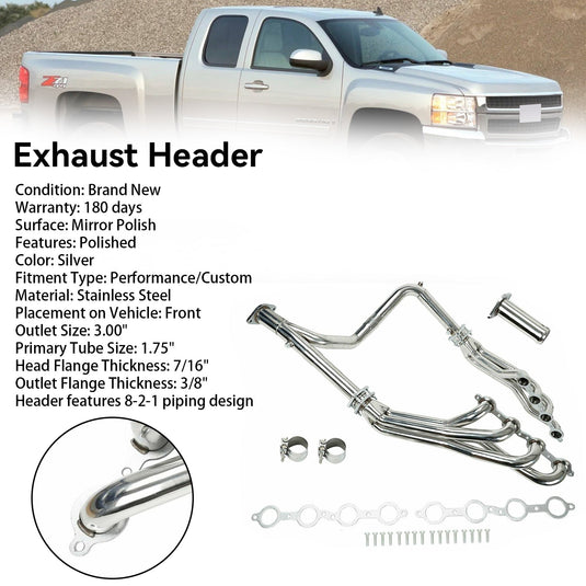 2007-2014 Chevy Tahoe 4.8L 5.3L Stainless Steel Exhaust Manifold Headers