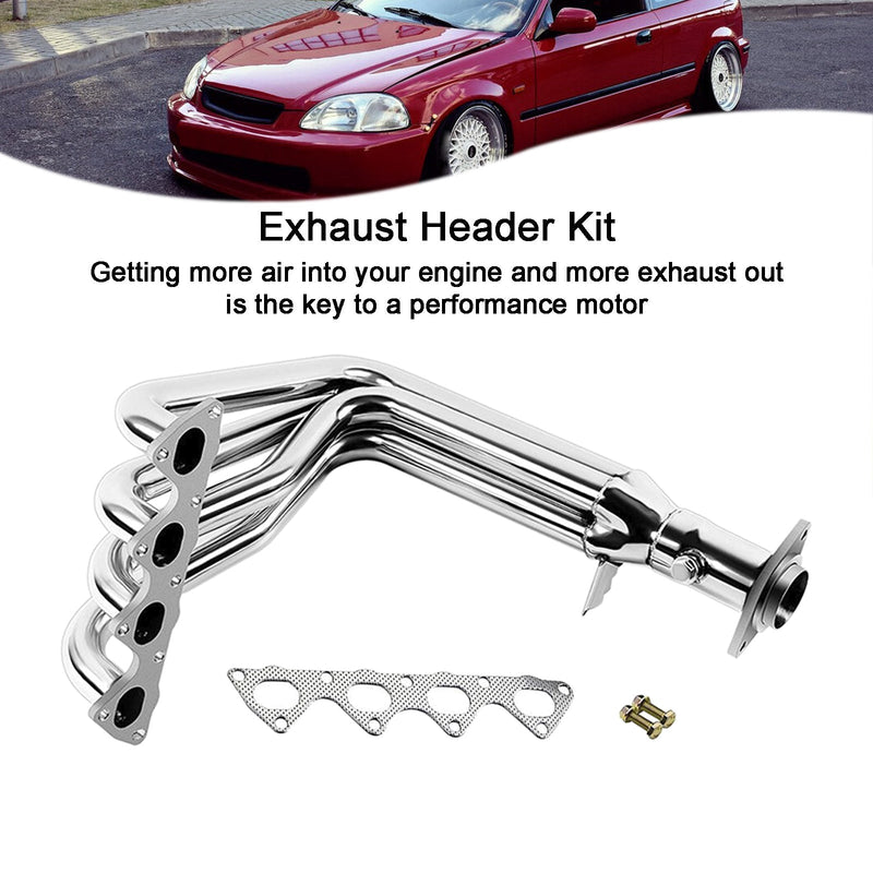 Load image into Gallery viewer, 1999-2000 Honda Civic Stainless Steel Shorty Racing Exhaust Header
