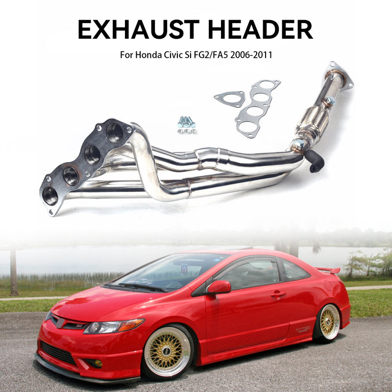 Load image into Gallery viewer, 2006-2011 Honda Civic Si FG2/FA5 Stainless Steel Performance Header Racing Generic
