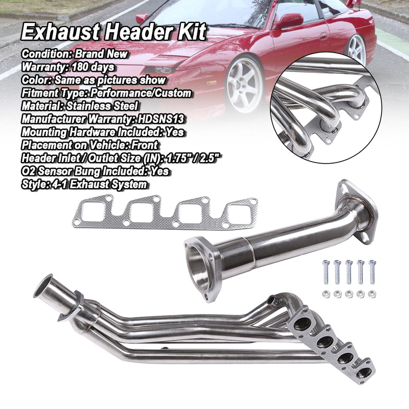 Load image into Gallery viewer, 1991-1994 Nissan 240SX 2.4L Stainless Steel Header Manifold Exhaust
