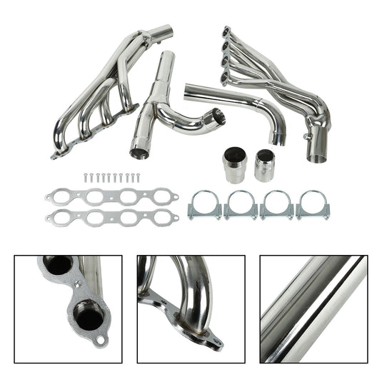 Stainless Exhaust Header Fit Chevy/GMC Silverado Sierra 14-17 1500 5.3L 6.2L Generic