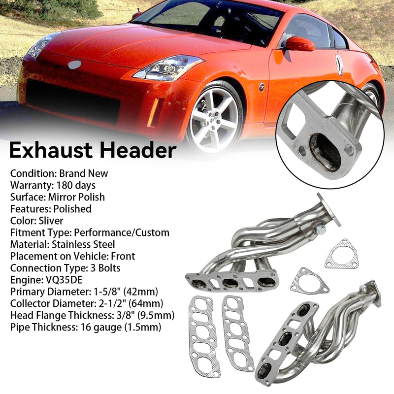 Load image into Gallery viewer, 2003-2006 Nissan 350Z Z33 with VQ35DE Engine Exhaust Manifolds Shorty Headers
