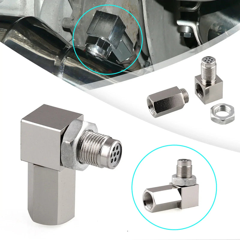 90 Degree O2 Oxygen Sensor Spacer Engine Light CEL Check Bung Mini ...